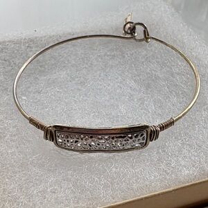 Elegant Silver and Gold Bangle Bracelet